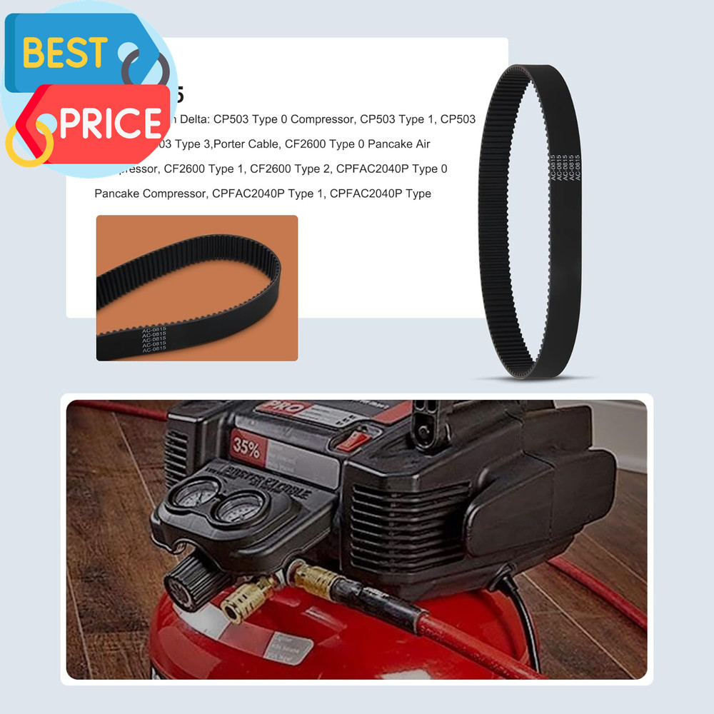 3 Pack AC-0815 Air Compressor Belt for Devilbiss Porter Cable Sear...