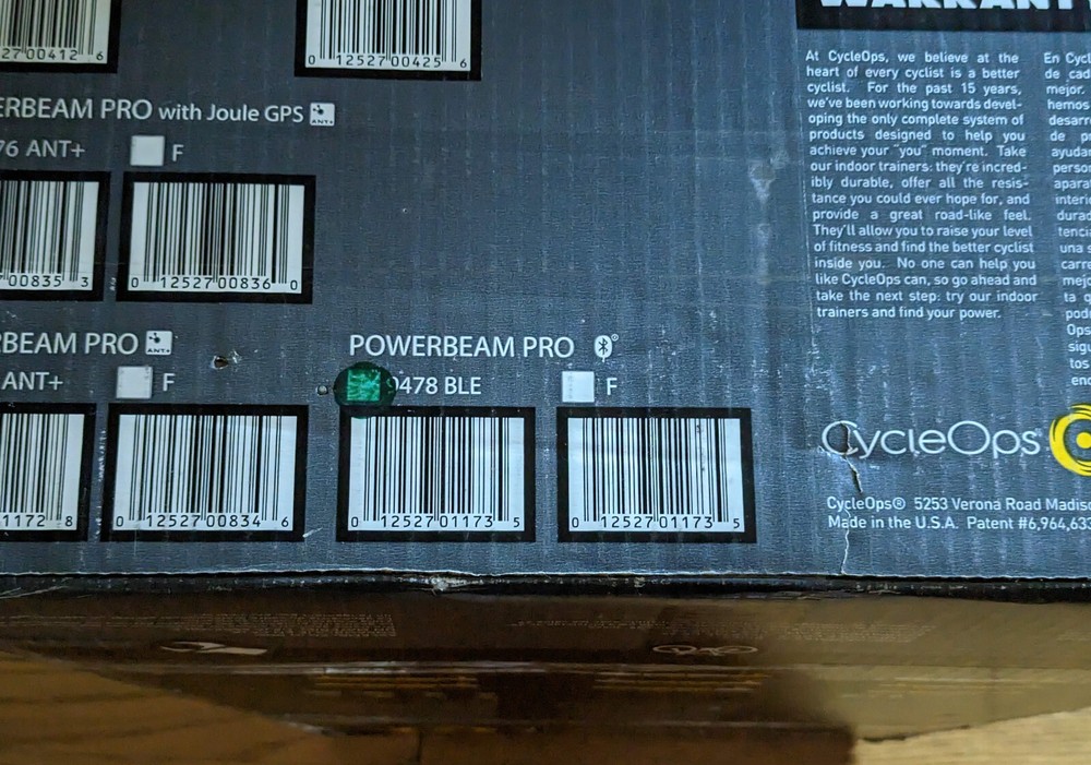 CycleOps PowerBeam Pro (#9480 BLE) Bluetooth - Working