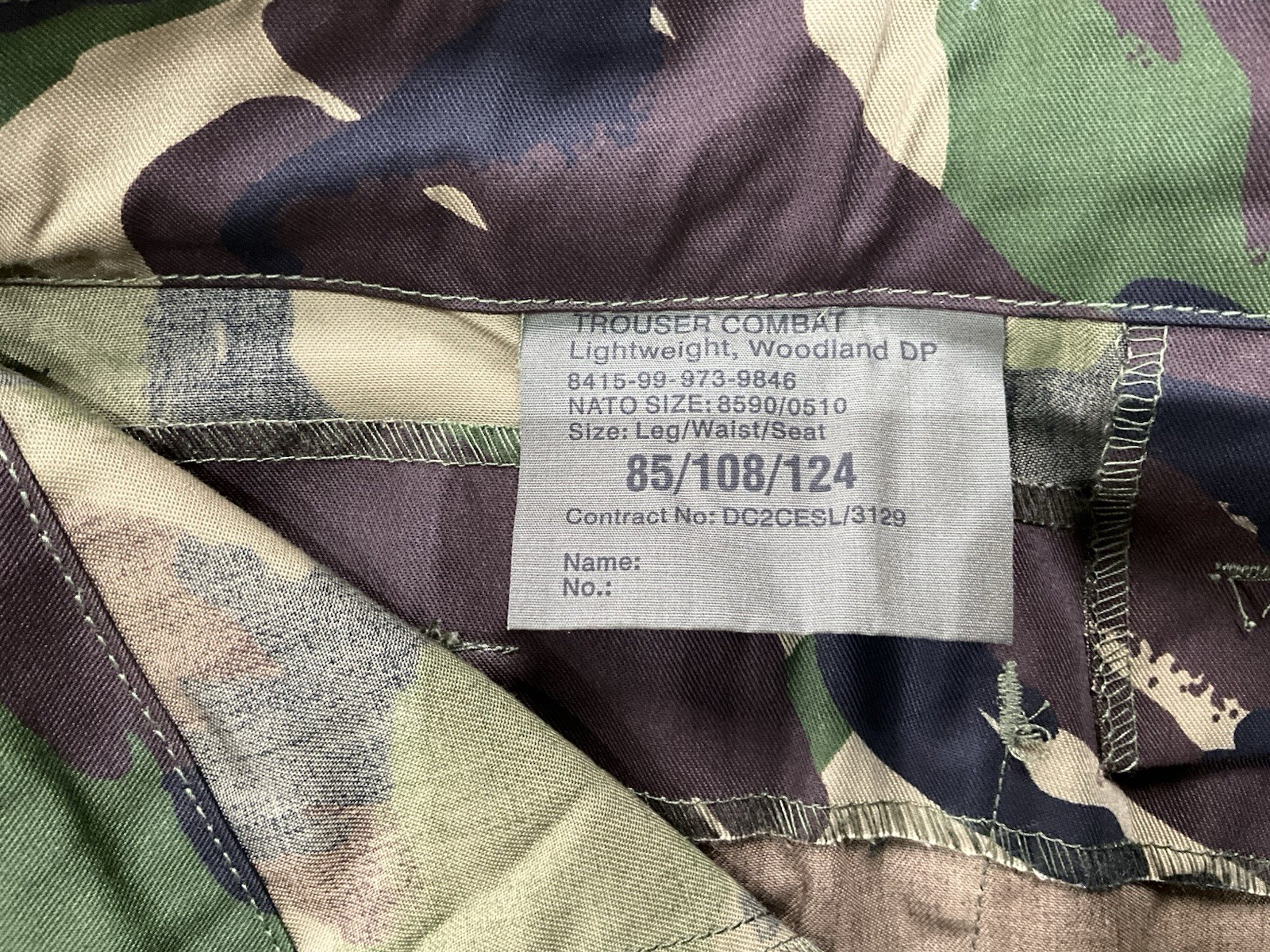 British Army CS95 Lightweight Woodland Camo Combat Trousers