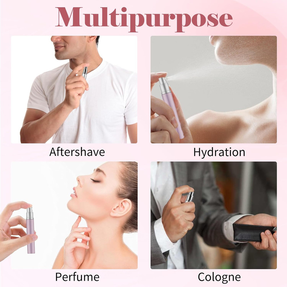 4Pcs Mini Perfume Travel Bottle, Perfume Atomiser Refillable, 5ML Spray Bottles,