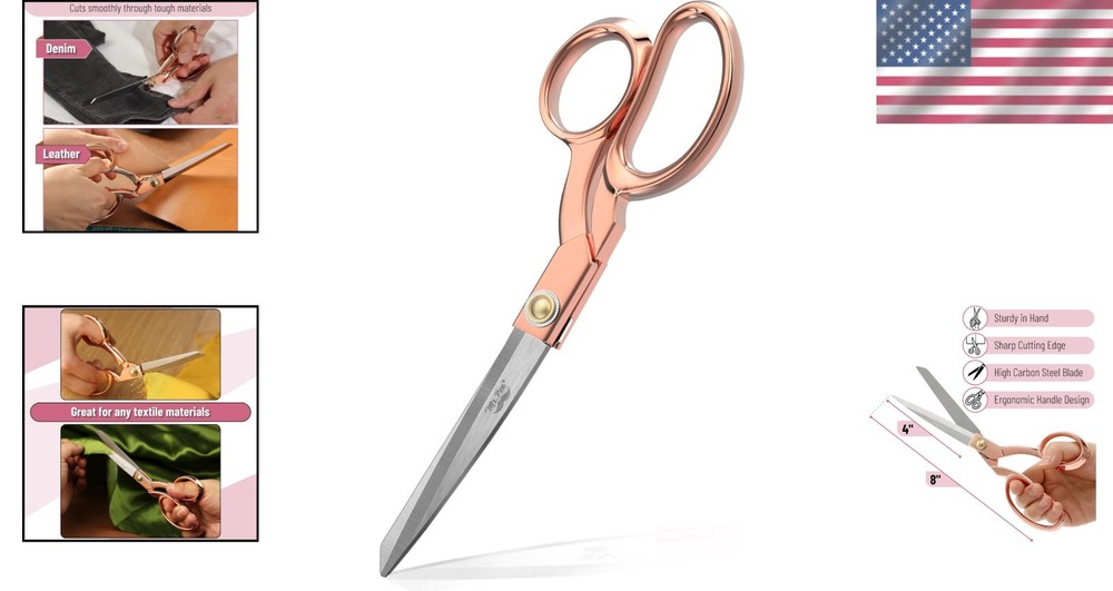 Rose Gold Fabric Scissors for Precision Sewing