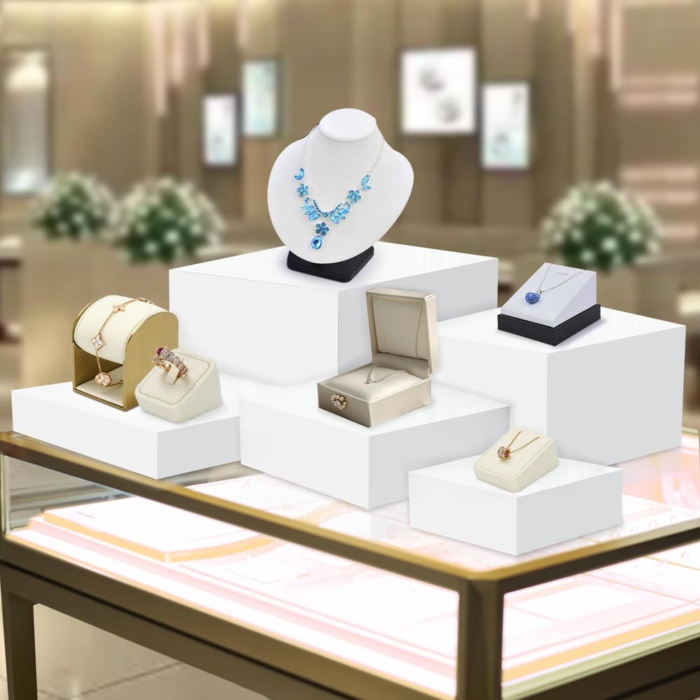 Buffet Risers, 6pcs Acrylic Display Boxes Cube Riser, Food Display Stands for...