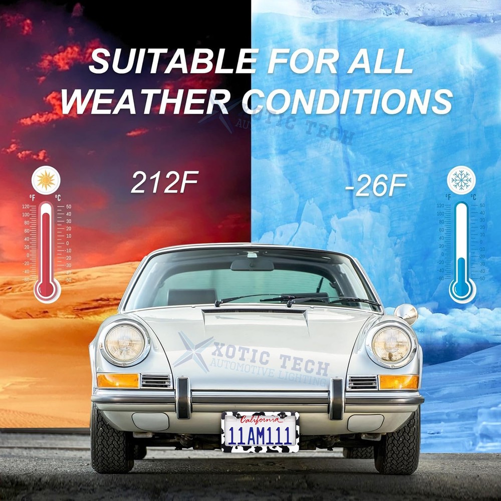 Cows Pattern Universal License Plate Frame Stainless Steels Rattle Weather Proof