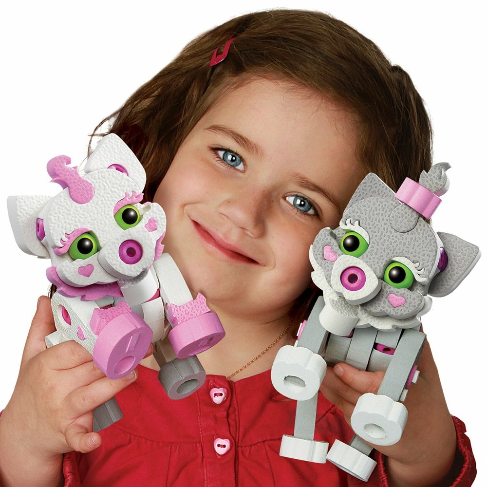 Bloco Cat & Kitten STEM Toy Pet Cat 3D Interlocking Foam Building Block Set