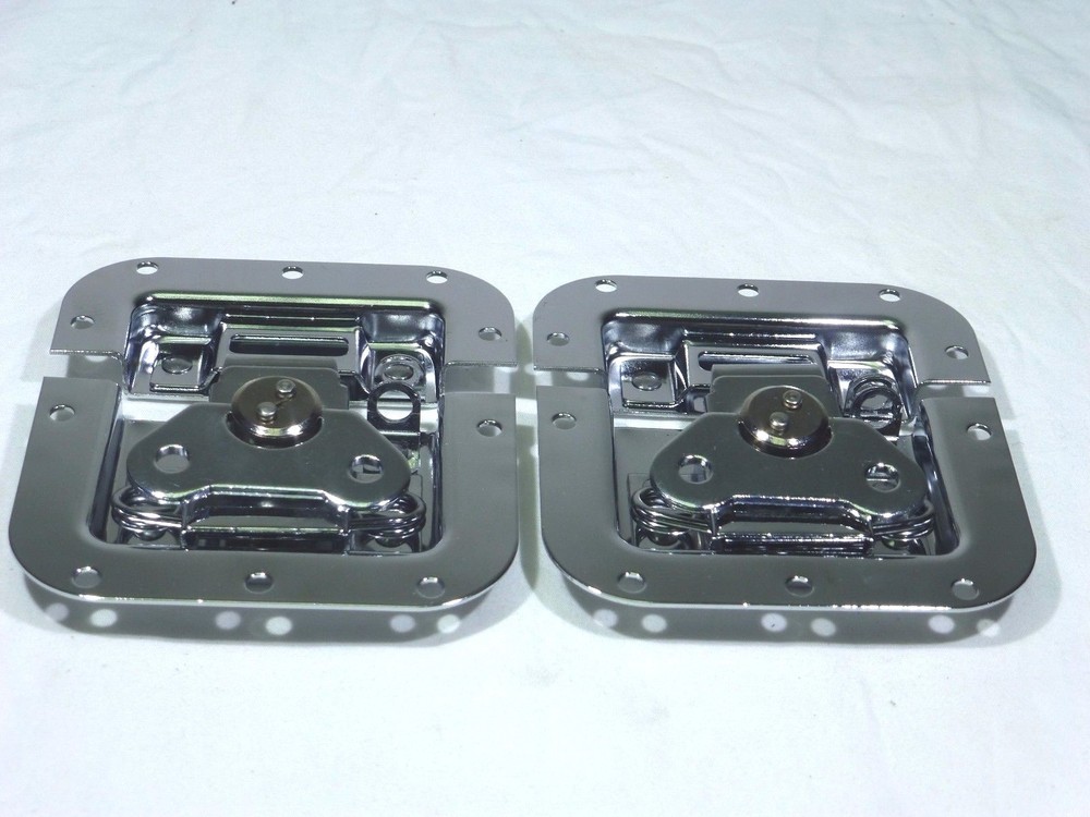 (2) Two Chrome-Plated Medium Butterfly Latches (Split Dish) For ATA Road Cases