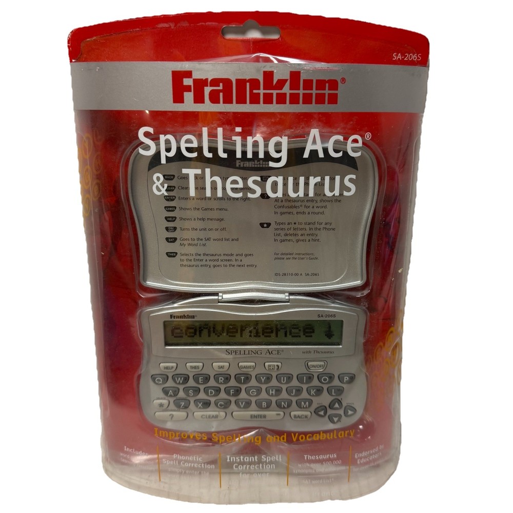 Franklin Spelling Ace & Thesaurus Model SA-206S Handheld NEW