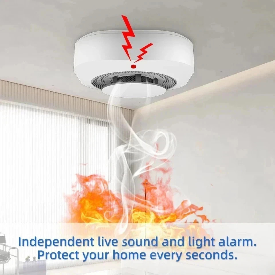 Smoke Detector, 2 in 1 & Smoke Alarm,Fire Detector Home Security Smoke Detector