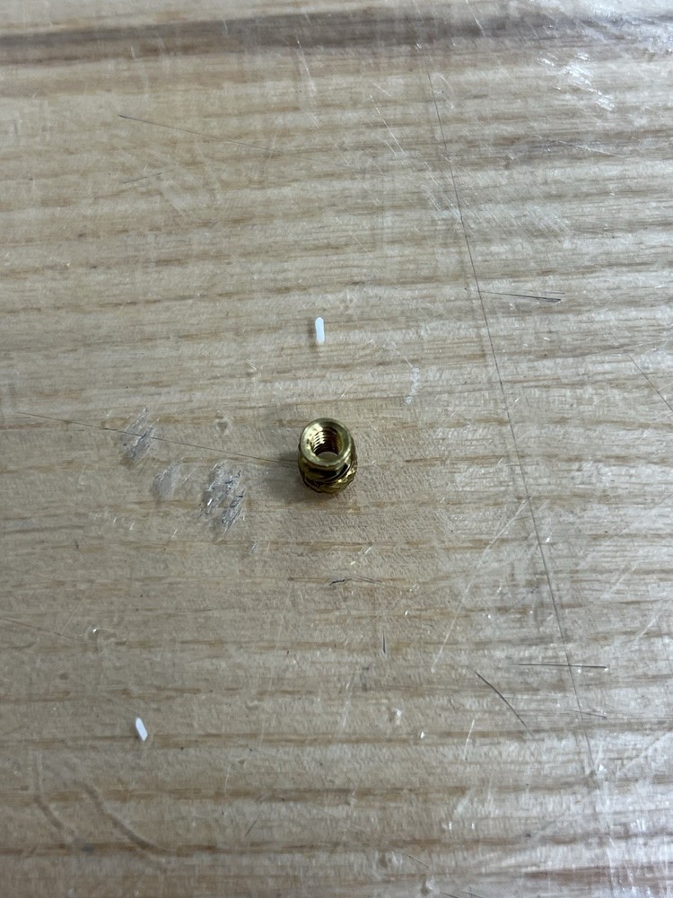 10 E-Z Press Brass Threaded Insert for Plastic - Flush 6-32, .281 Long