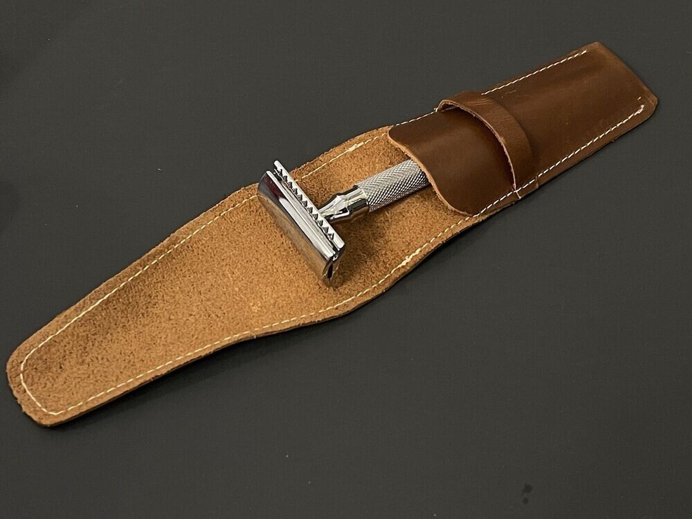 Leather Safety Razor Storage Case for SYNTESI BENCHMARK proof