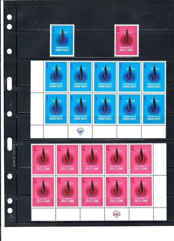 1968 HUMAN RIGHTS MIB's/10 & Singles - New York Office - (1947)