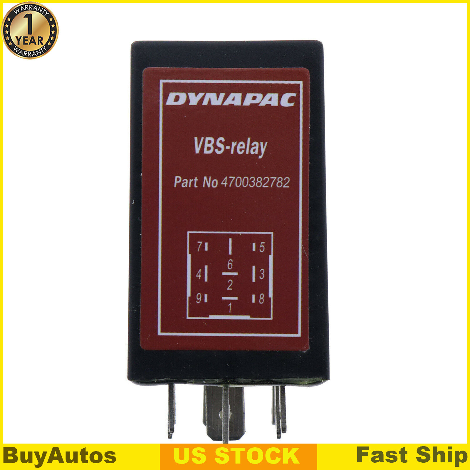 VBS Relay 382782 4700382782 For Dynapac CA152 CA251 CC102 CC232 CC412 CC422