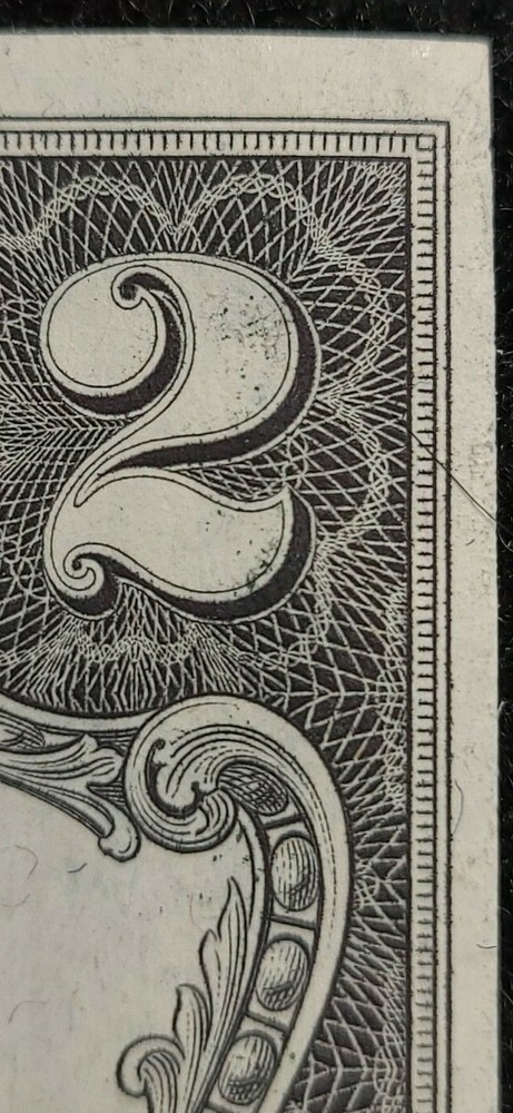 1976 $2 uncirculated error note Over-inking, shift, cut & bleed errors very rare