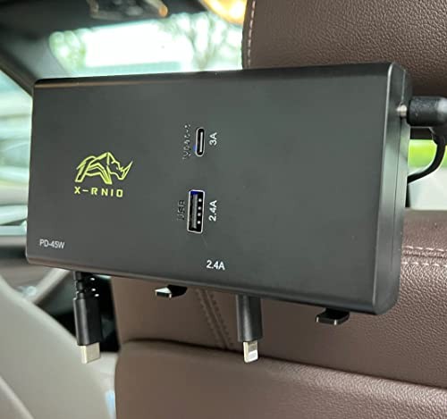 Retractable Backseat Car Phone Charger,Compatible with iPhone & Android Phones