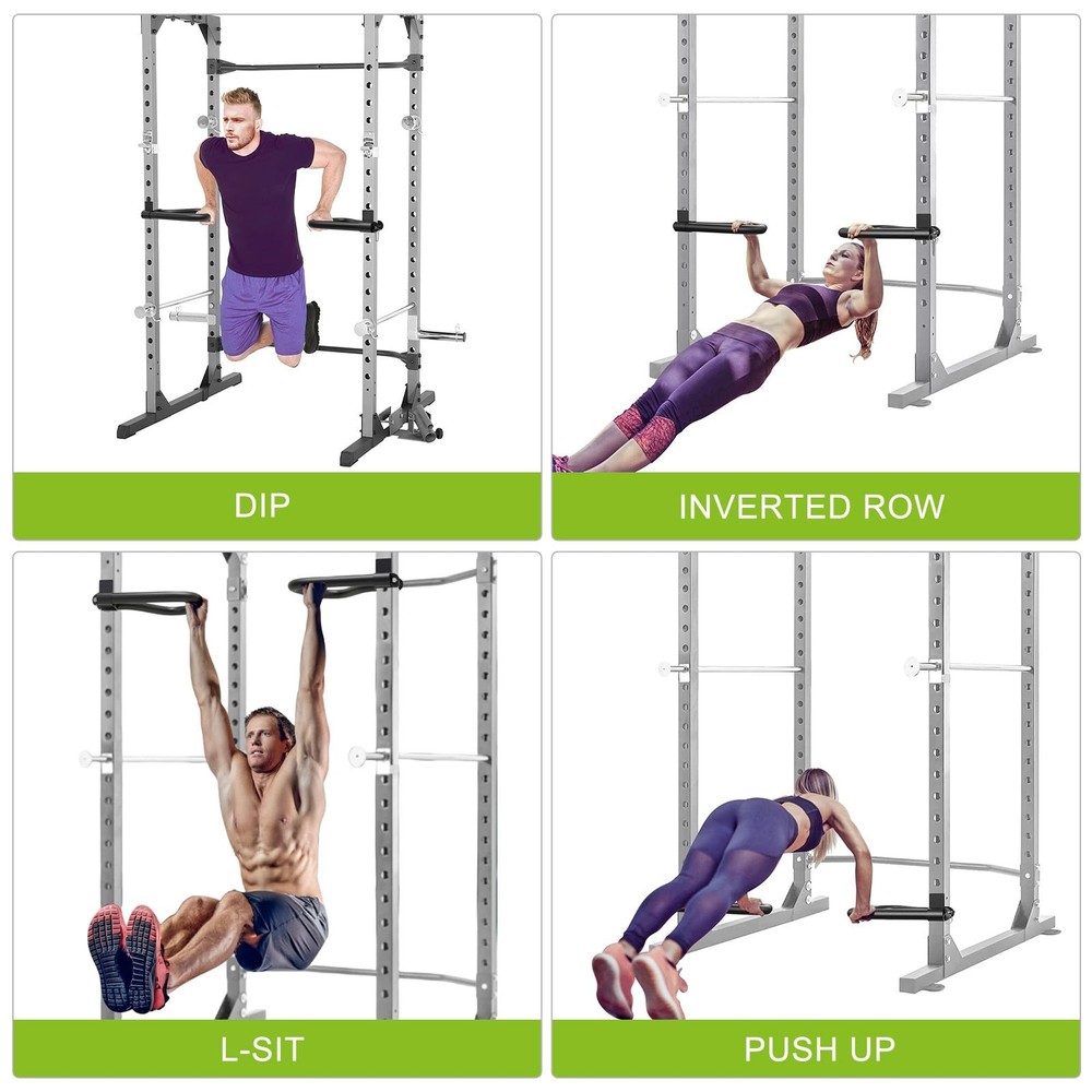 Solid Dip Bar Attachment for 2" x 2" with 1" Hole Power Cage Squat Rack, Set ...