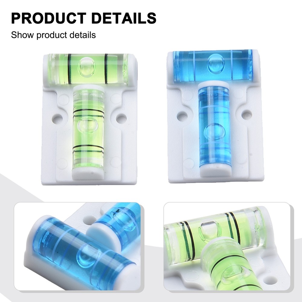 2pcs Horizontal Plastic T TypeLevel Scope Measuring Bubble Inclinometer