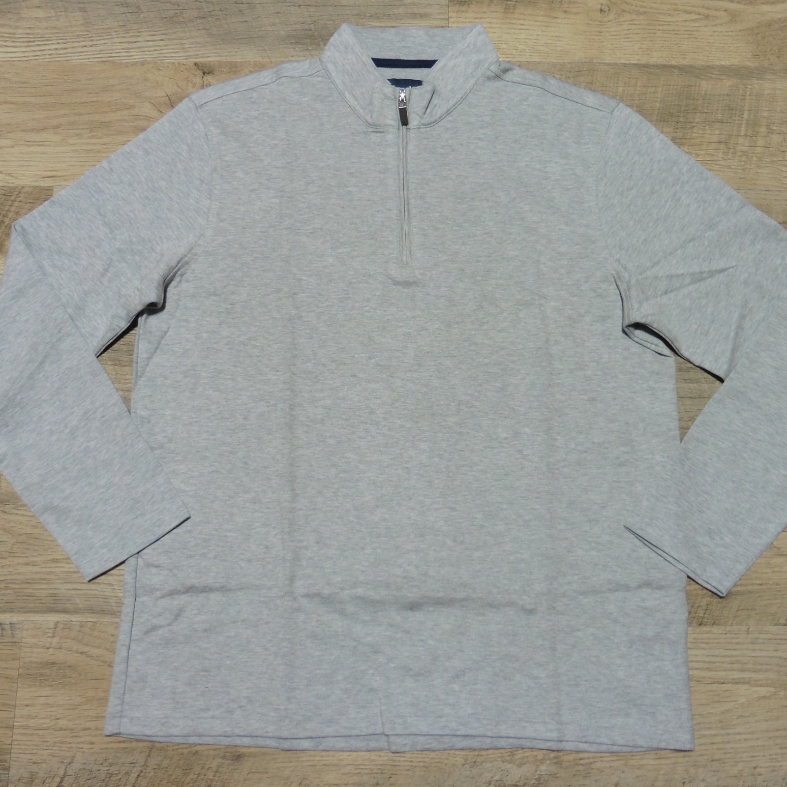 MIZZEN + MAIN Mens L LARGE PULLOVER KPI QUARTER ZIP GREY PERFORMANCE 1/4