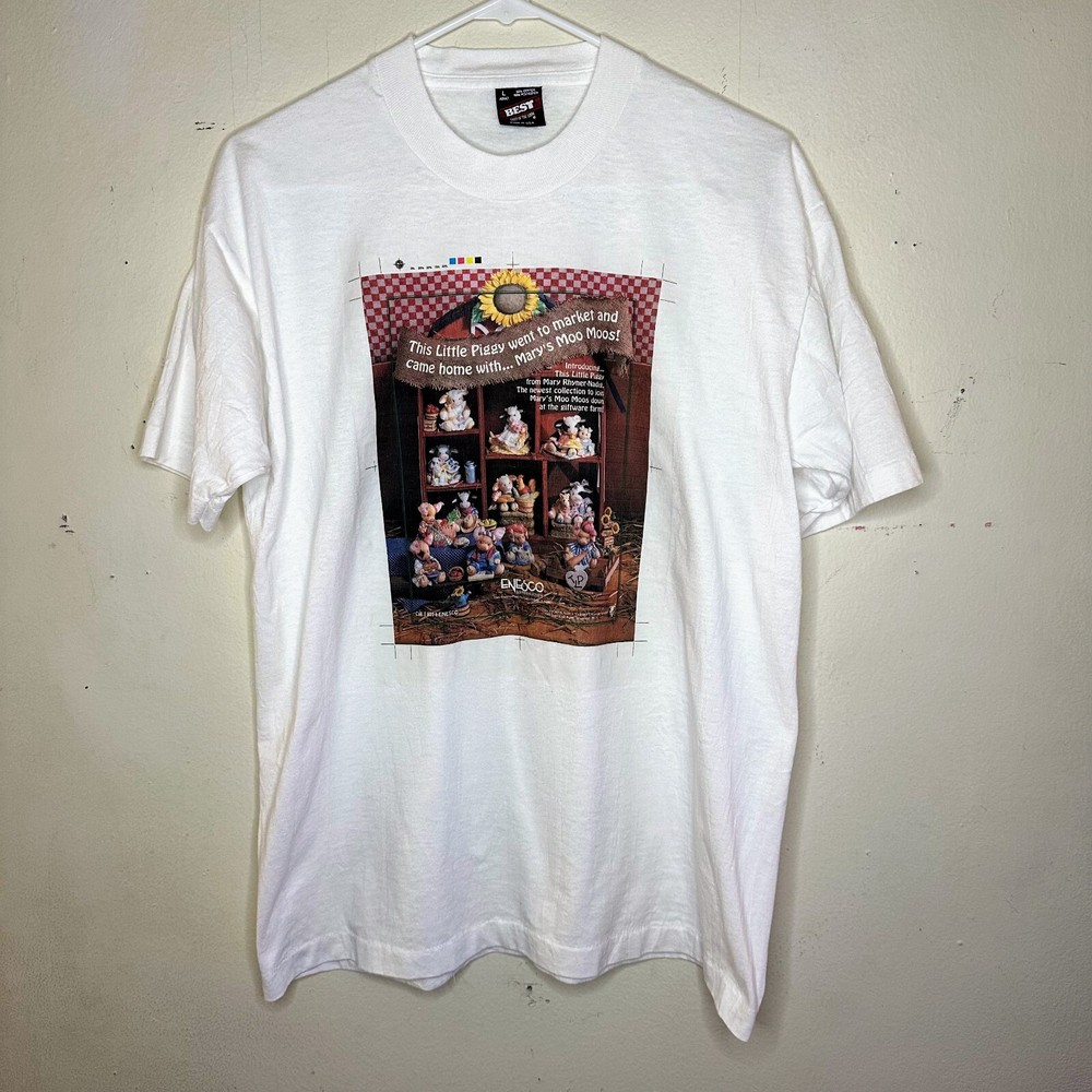 VTG 1994 Enesco Mary's Moo Moos Promo Tee Large