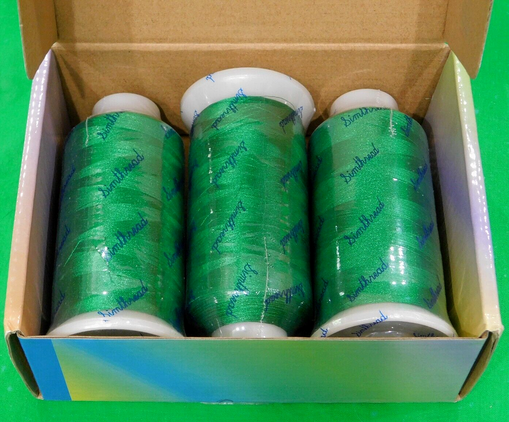 Simthread Emerald Green 3 Pack 5500y Polyester Embroidery Sewing Thread