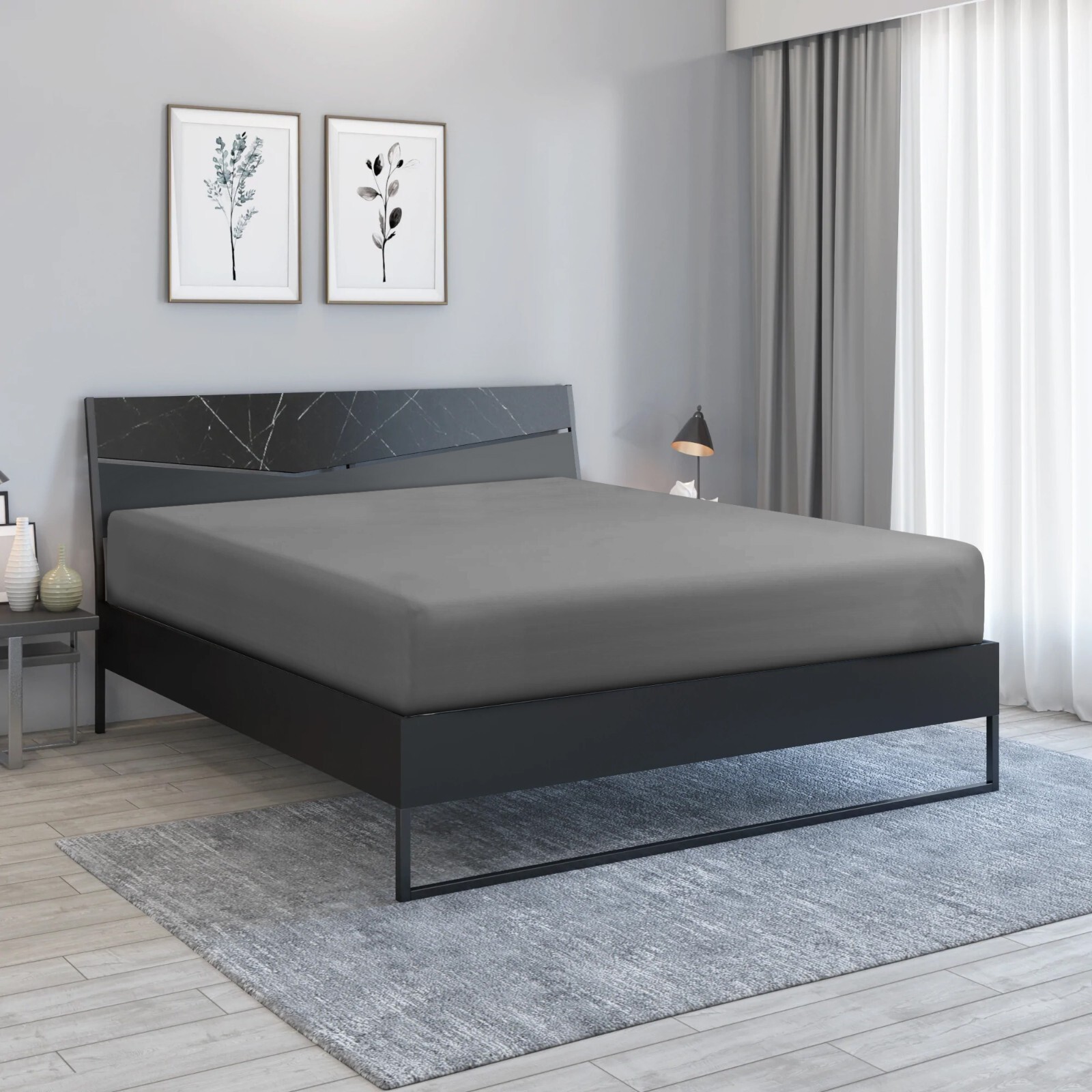 Fitted Sheet Deep Pocket Easy Care Breathable Microfiber Elastic Bedding Sheets