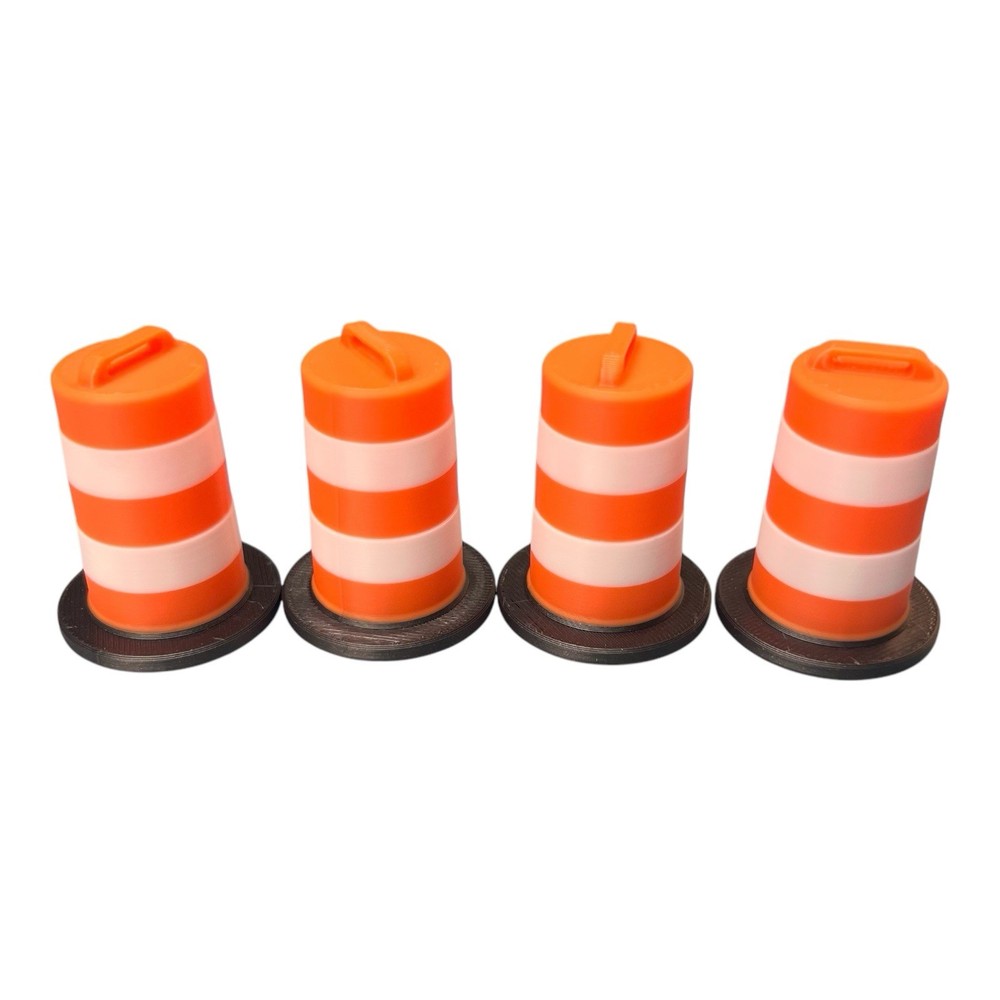 Trafic Safety Drum Scale Model 1/24 Scale "4 Pack"