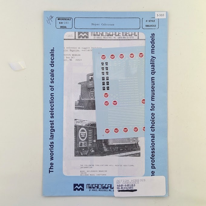 Microscale Decals 60-183 N Scale Mopac Cabooses