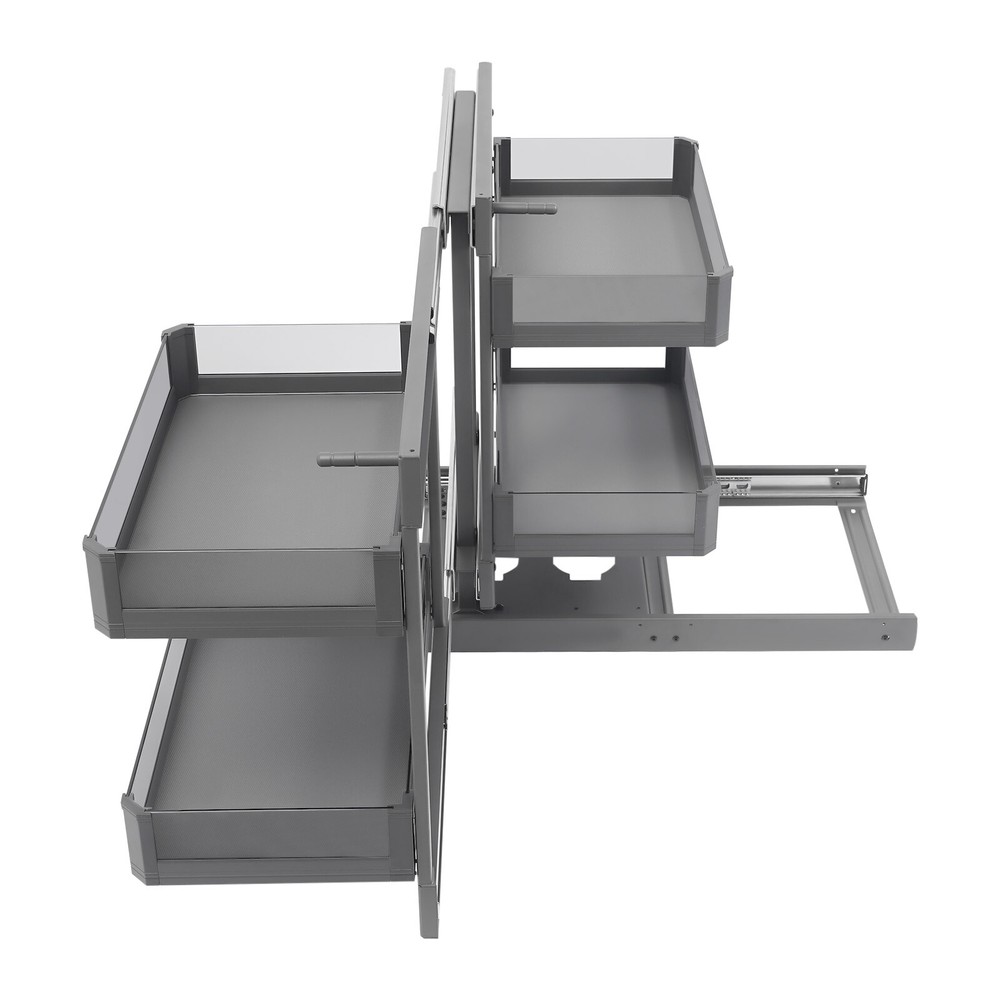 Blind Corner Pull Out Pantry Racks Left&Right Open Min Opening 14.57" W/4 Basket