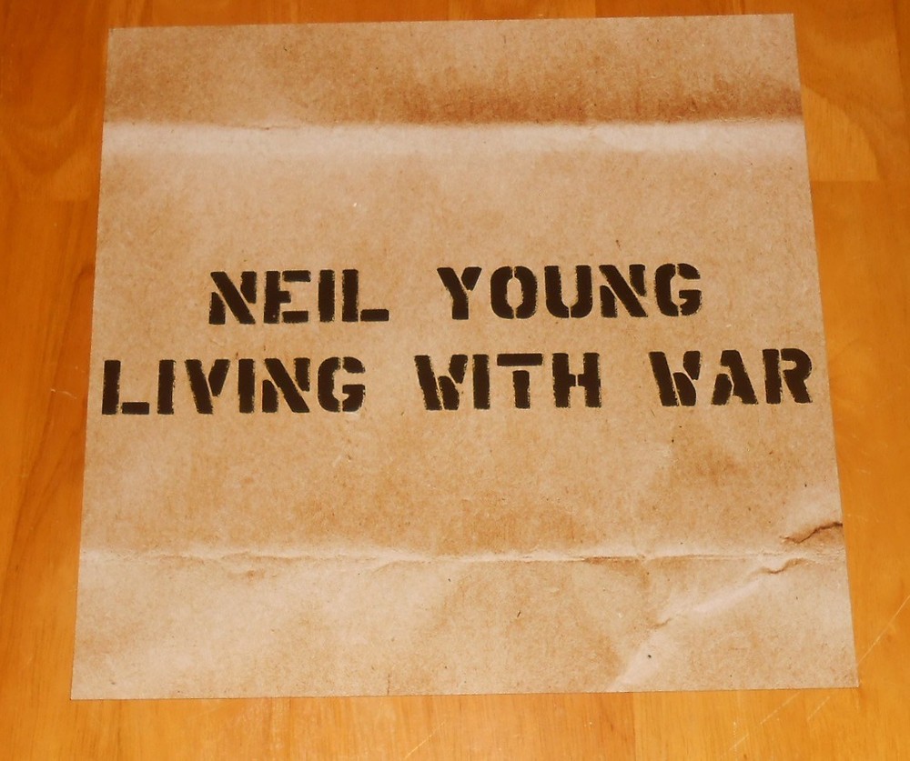 Neil Young Living with War Poster 2-Sided Flat 2006 Promo 12x12