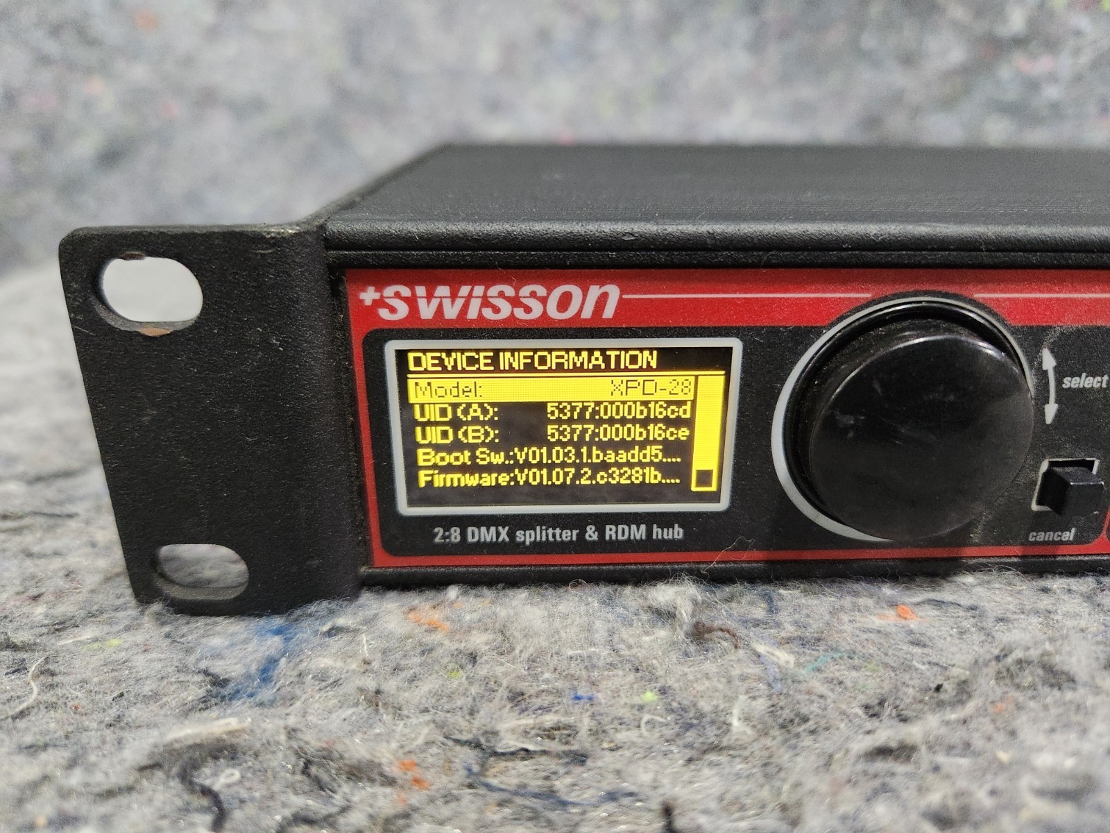 Swisson XPD-28-5R 2:8 A/B 5-Pin DMX Splitter and RDM Hub Rackmount Opto Booster