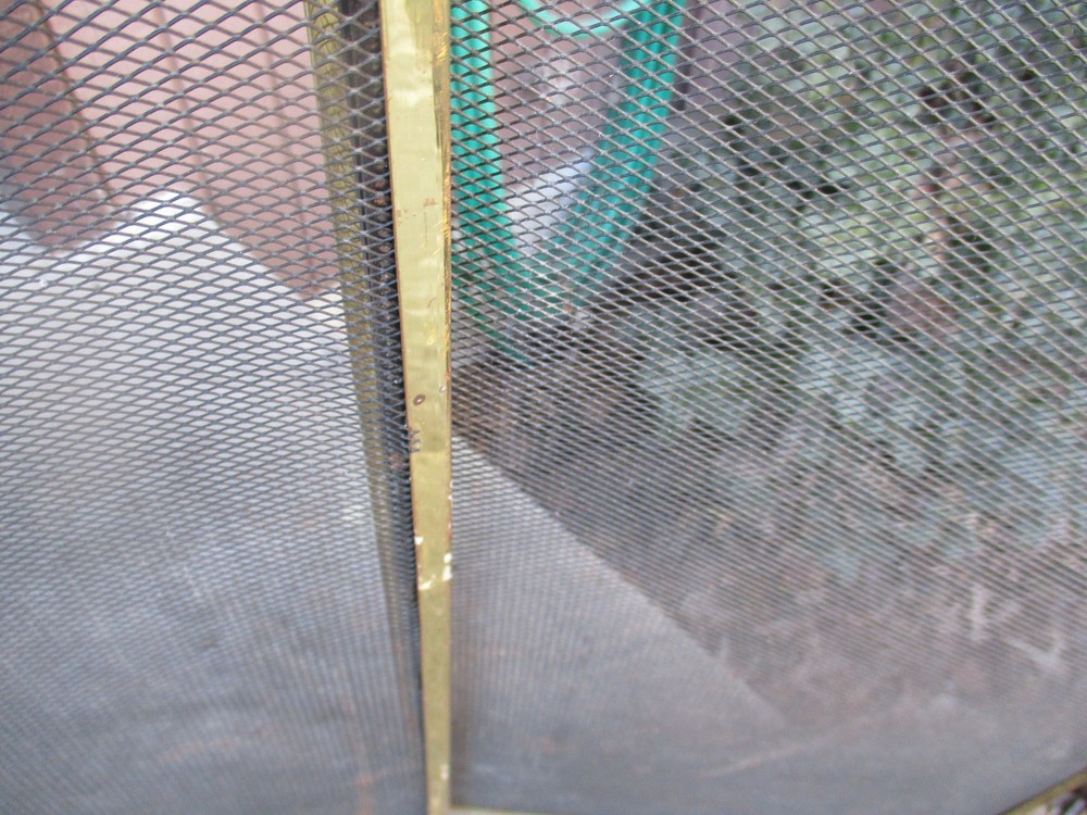 vintage 3 panel fireplace screen brass 32t"x50"w