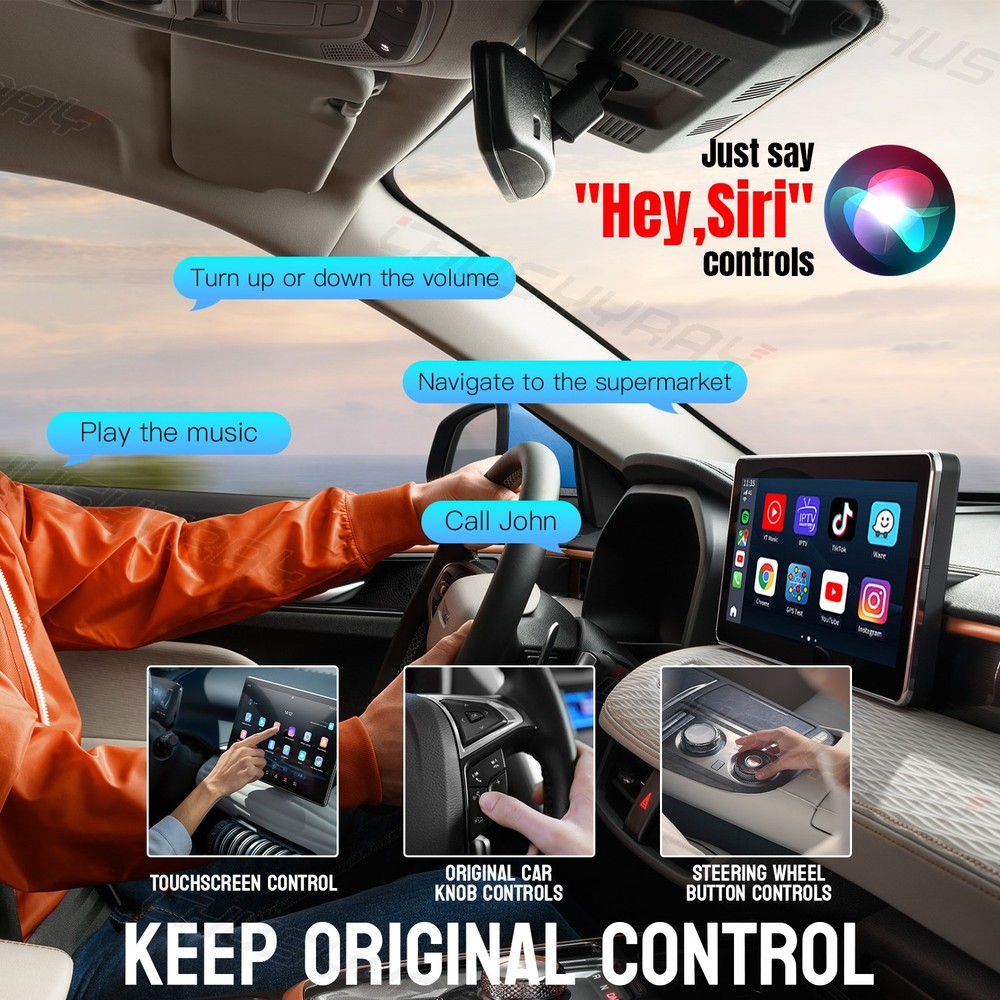 2-in-1 Wireless CarPlay Adapter Plug&Play USB Mirroring Screen for iPhone iOS10+