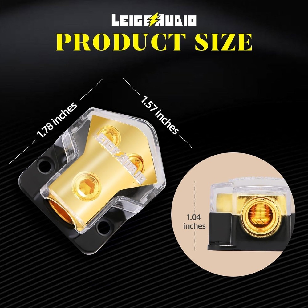 High Performance 2 Way Copper Power Distribution Block for Car Audio Systems