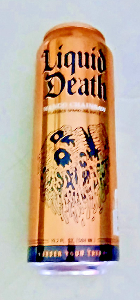 (1) Full Can:  LIQUID DEATH ~ MANGO CHAINSAW
