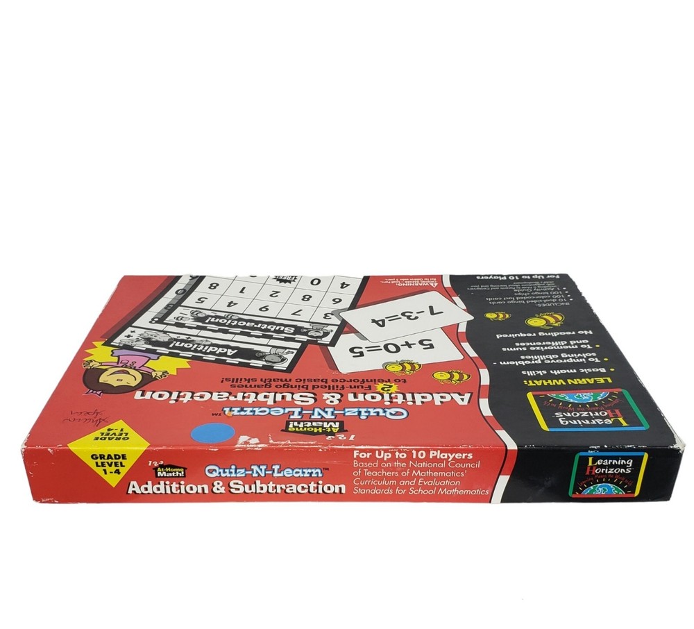 Math Bingo Game Addition Subtraction Teaching Educational Home School Classroom