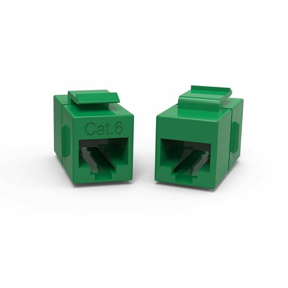 8x CAT6 Keystone Ethernet RJ45 Network Coupler Cable Wall Plate Extender Green