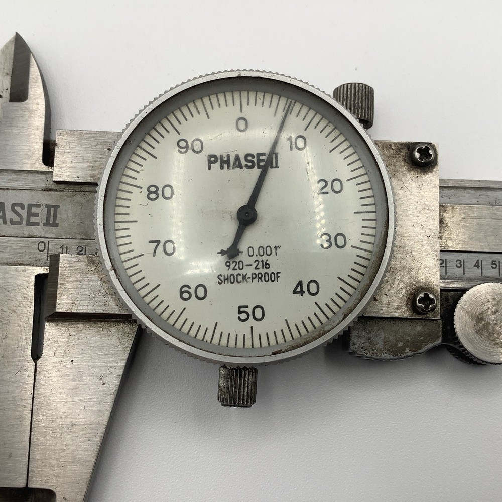 Vintage Phase II 920-216 Dial Caliper with Case Shock Proof