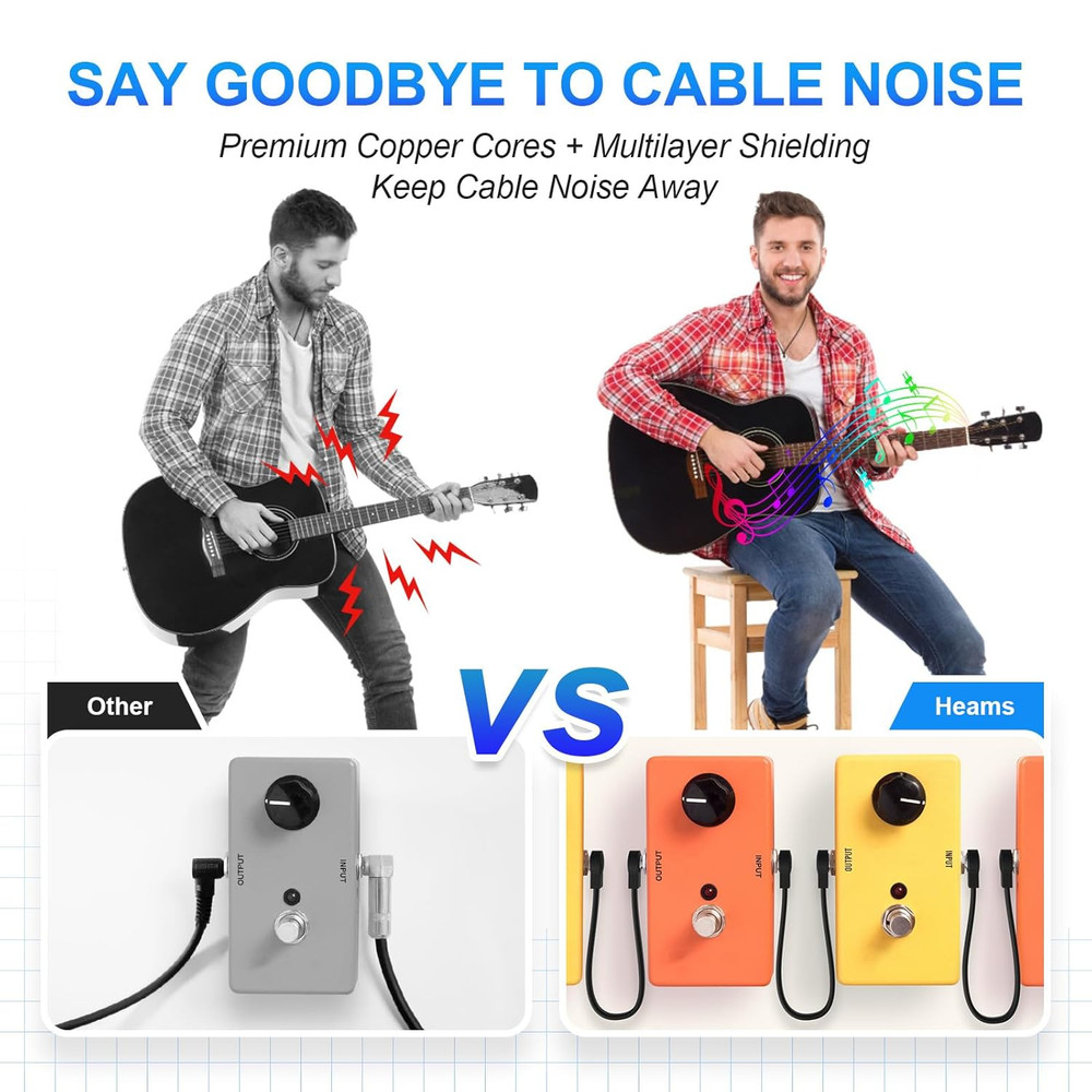 Premium 12-Inch TRS Flat Patch Cables 2-Pack, Low Profile Right Angle, Black