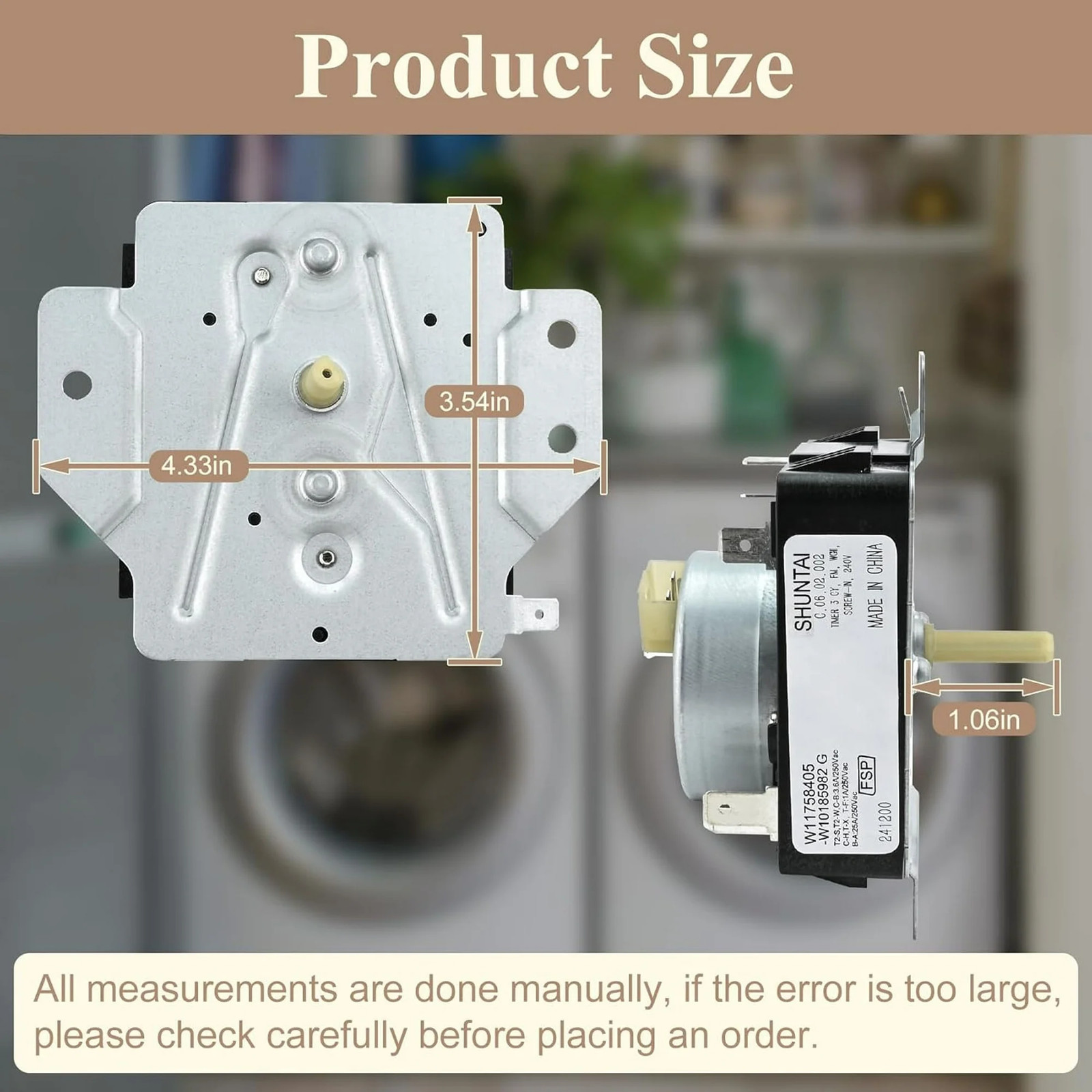 W10185982 WPW10185982 Dryer Timer for Whirlpool, Maytag WGD4800XQ0 WED4815EW1 US