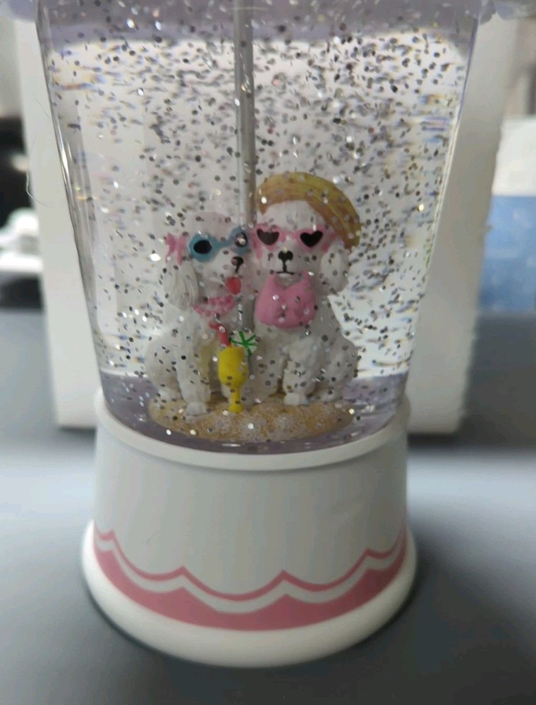 Poodle Glitter LED Snow Globe