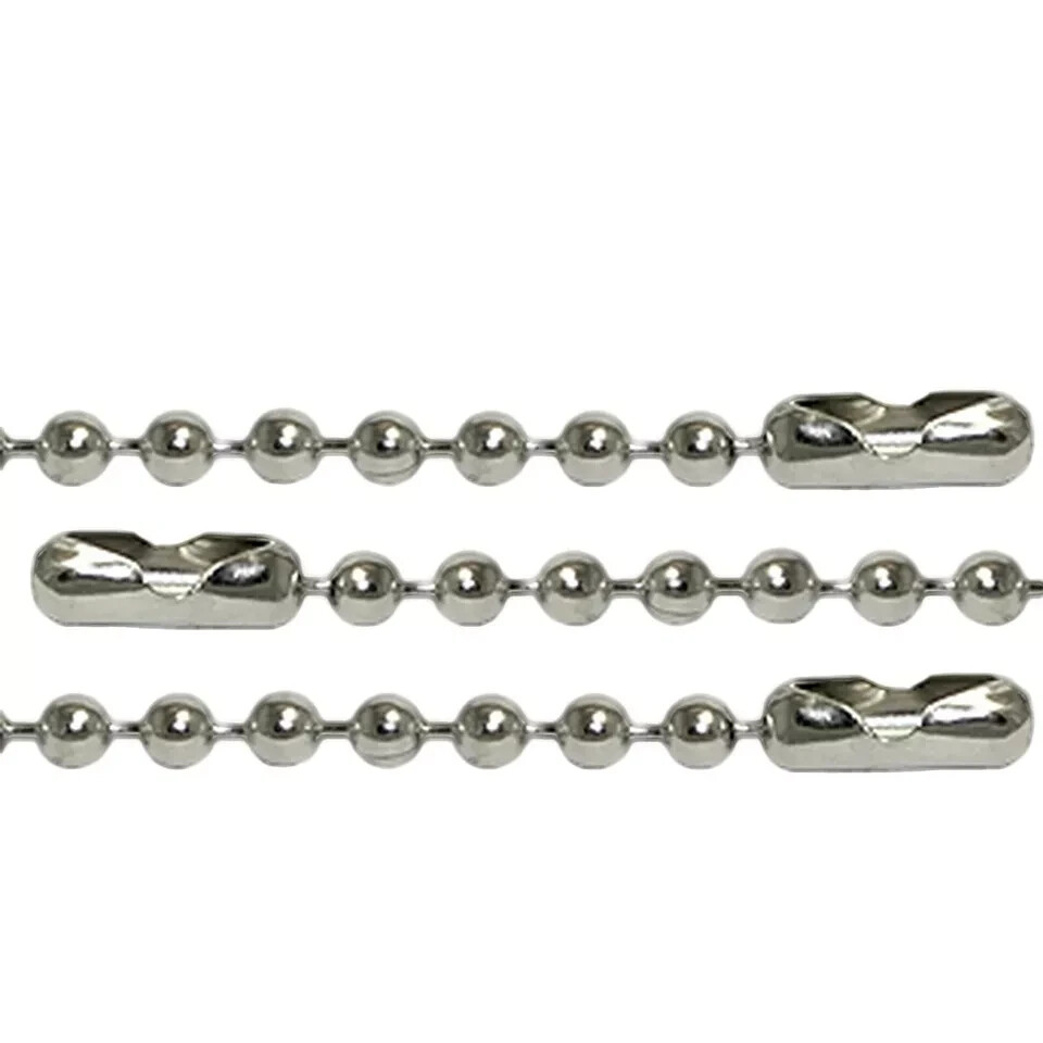 36" Beaded Neck Chain Silver Universal Replacement 4 Police Badge ID Holder New