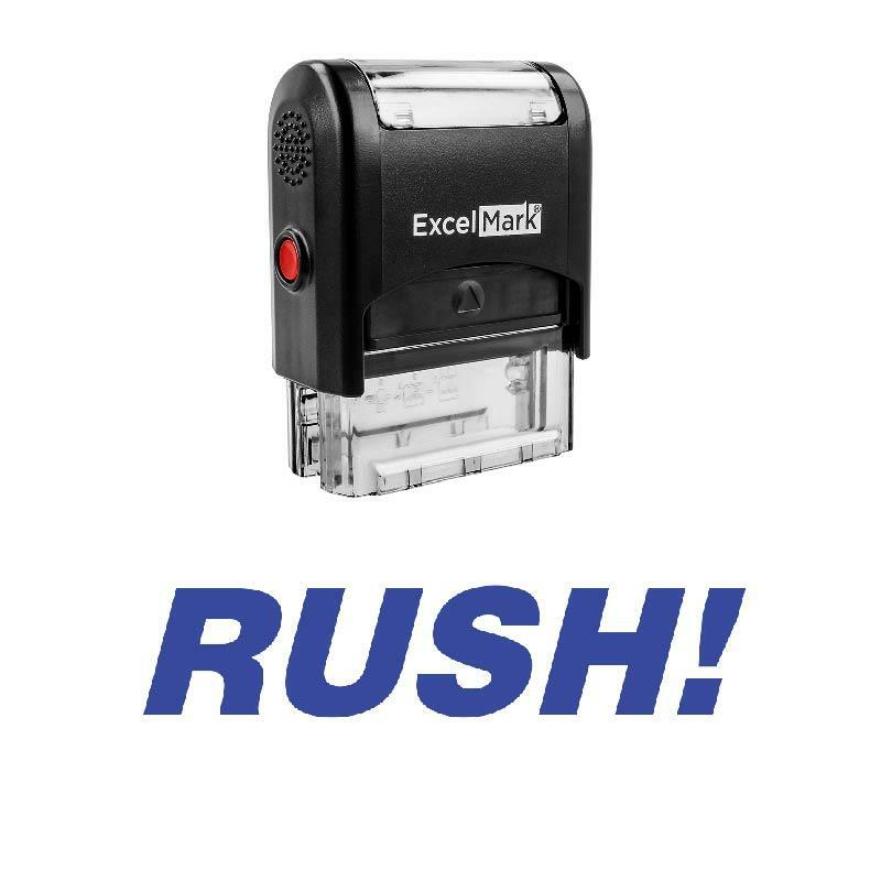 Italic RUSH! Stamp - Self-Inking / Blue