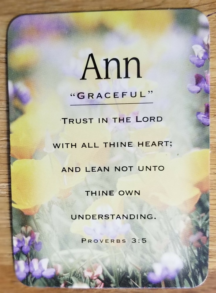 Ann "Graceful" Keepsake Name Card - Confirmation Birthday