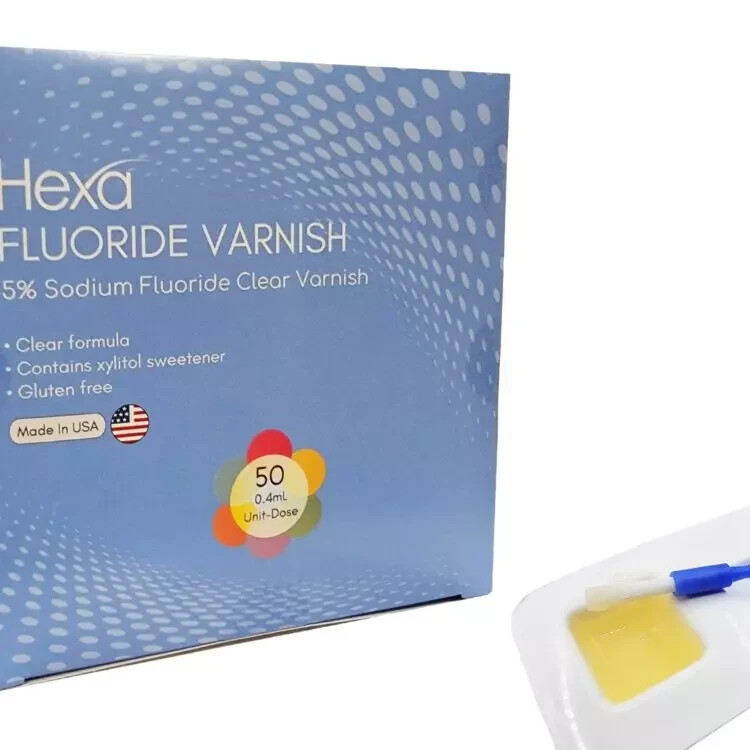 Hexa 5% Sodium Fluoride Clear Varnish W/ Xylitol - 0.4mL Unidose