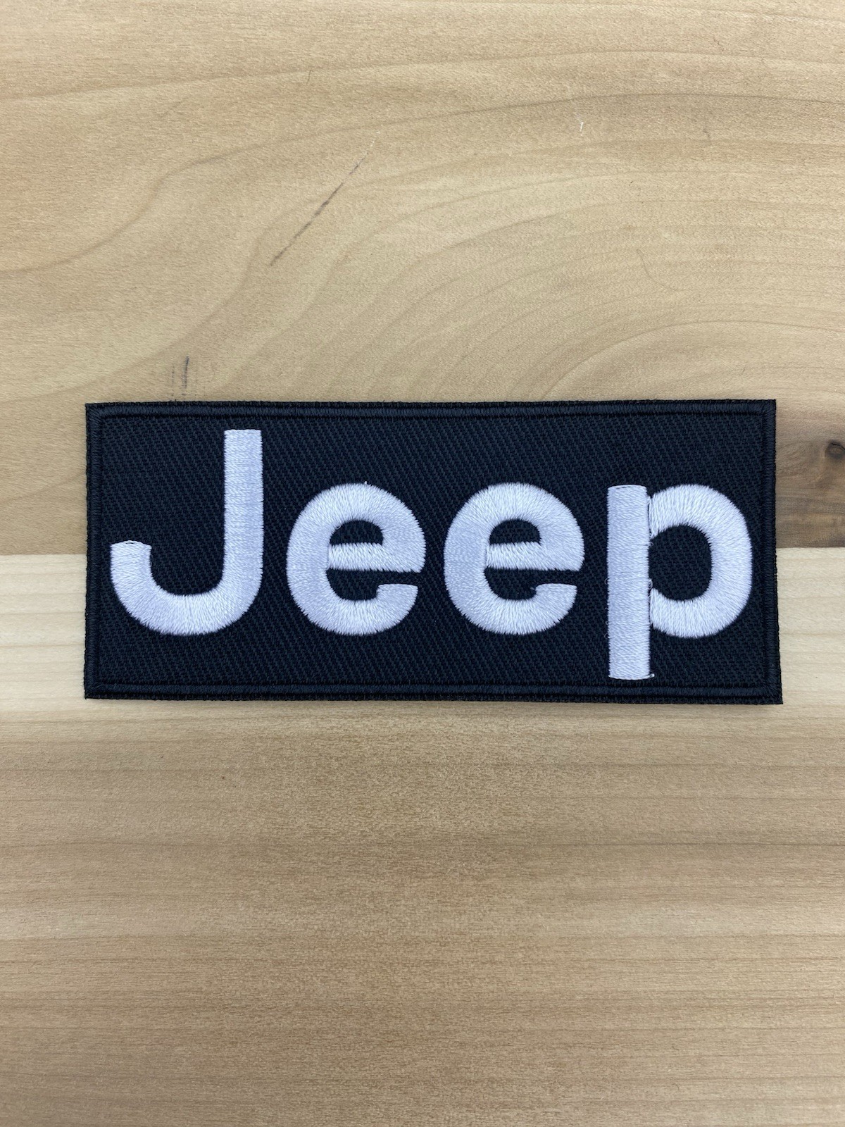 Jeep Logo Patch Embroidered 4x2 inches  Sew-On Iron-On      New Old Stock