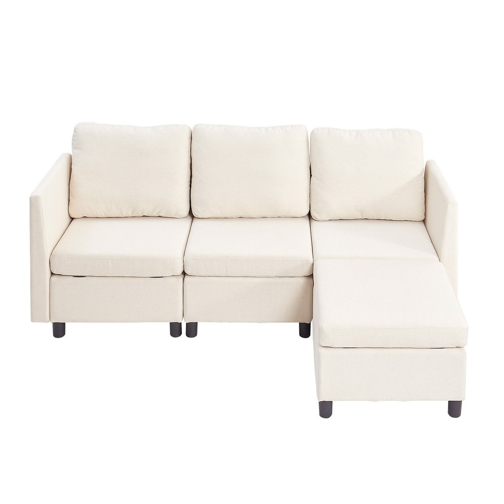 [New]Modular Sectional Sofa,3-Seater Modular Sofa w/Hidden Storage,Cloud Section