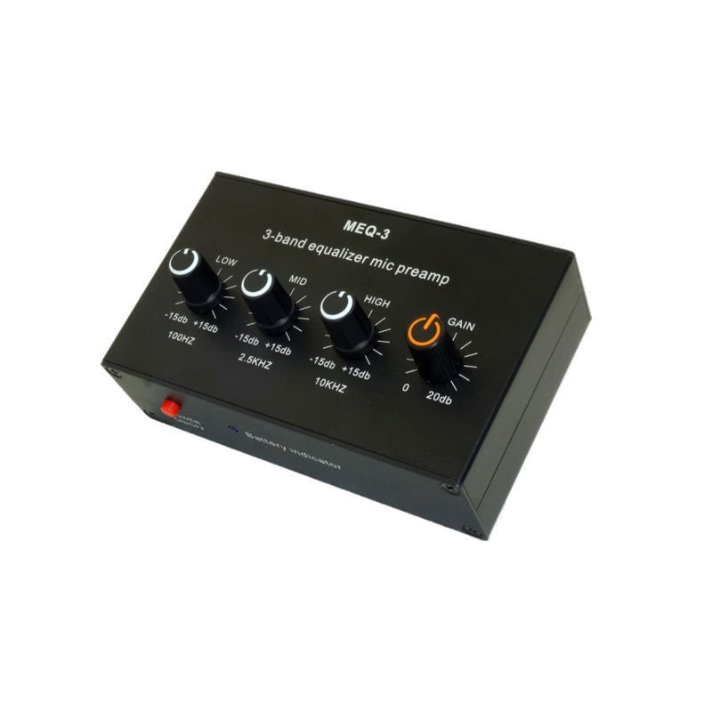 MEQ-3 3-Band Equalizer Microphone Amplifier Dynamic Mic Preamplifier 0-20dB
