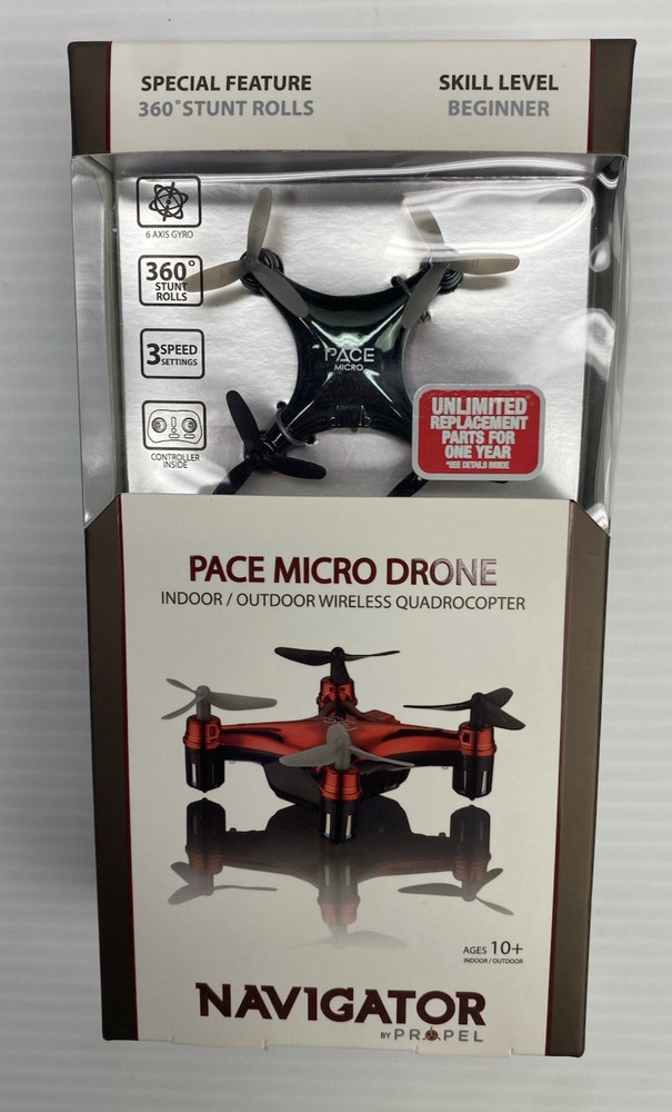 Micro Drone Propel Navigator Pace Wireless Quadcopter Beginner Stunt Drone Black