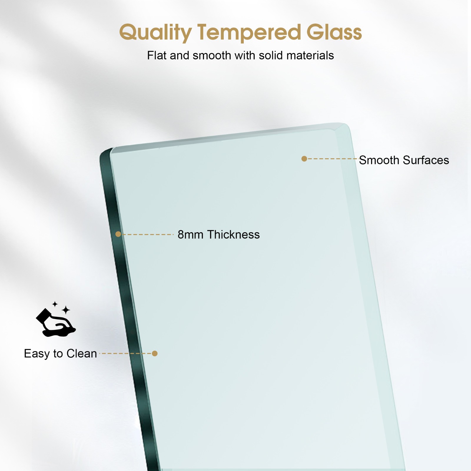 Glass Top Wall Mount Station, Beauty Barber Spa Storage Cabinet with 3Drawers