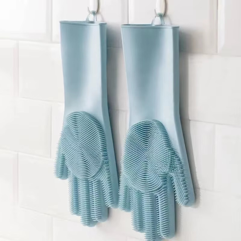 Blue Silicone Multi-Purpose Cleaning Gloves