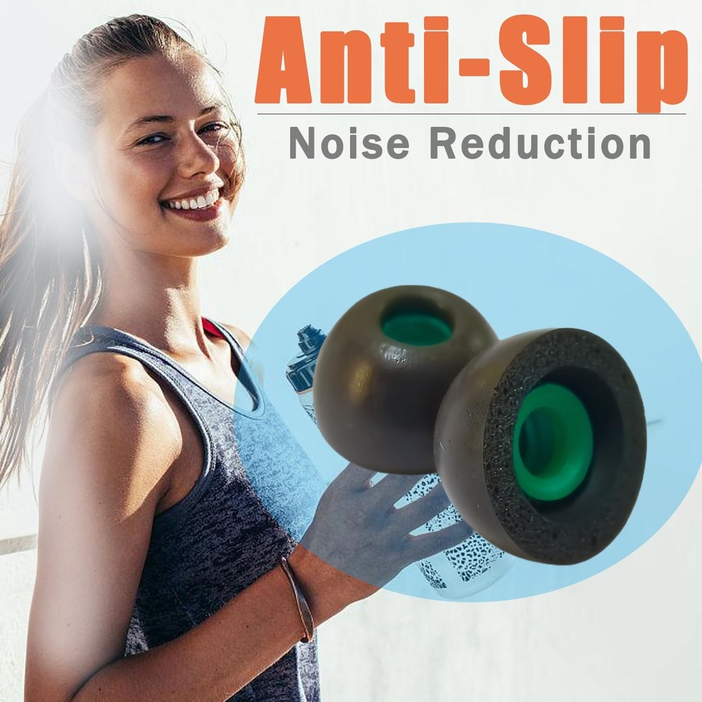 XS (Extra Small) Memory Foam Ear Tips - Universal Replacement Earbud Black