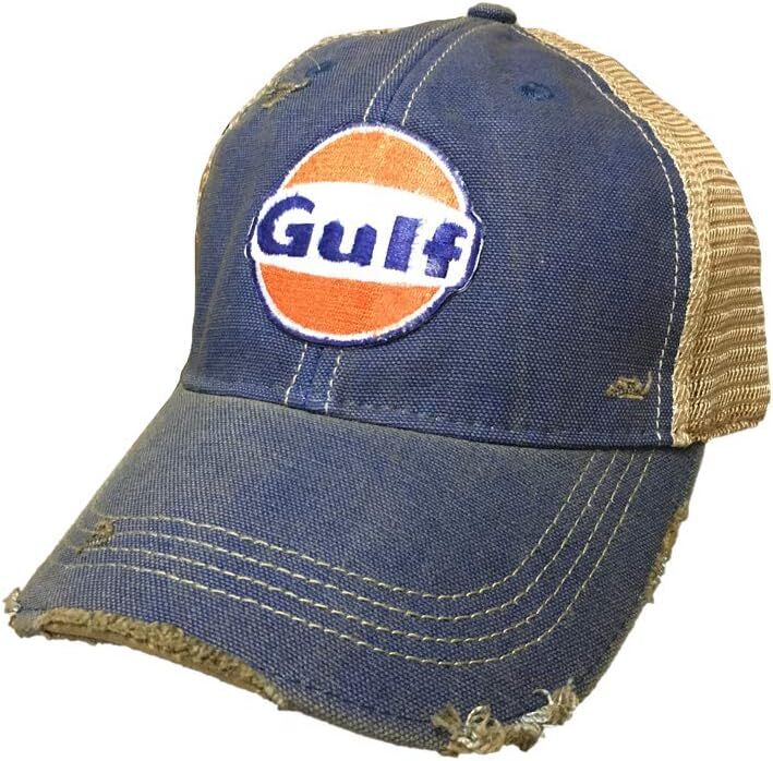 Gulf Distressed Vintage Adjustable Snapback Hat One Size, Blue